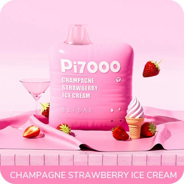 ELF BAR PI7000 Disposable Champagne Strawberry Ice Cream 7000 Züge